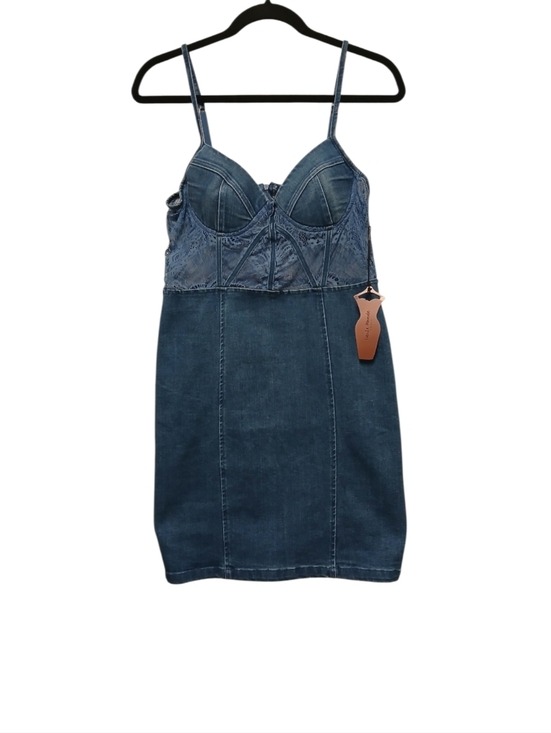 Haute Monde Dresses & Skirts - Haute Monde Denim Lace Corset Coquette Sheath Mini Dress, NWT- Size Large